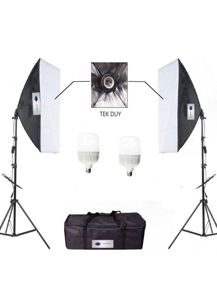 Softbox 50X70CM Youtuber Video Kit Sürekli Video Işık Pro LED Lambalı Yüksek Kalite