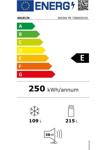 260364 MB 324 Lt No Frost Buzdolabı