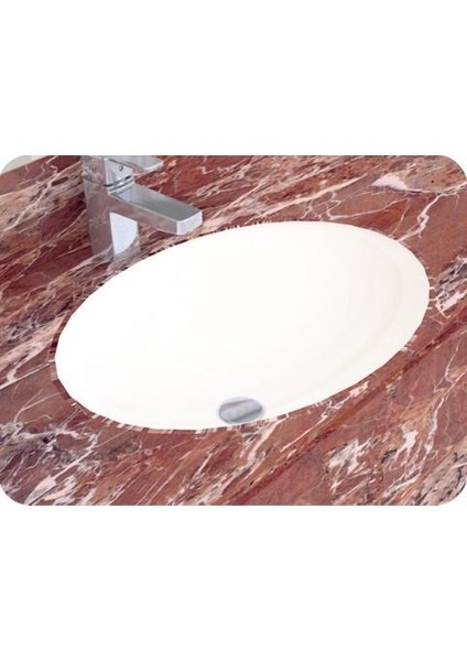 Hilton 38*53 cm Tezgah Altı Oval Lavabo Yapıştırma