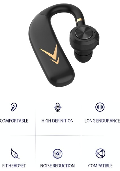 J6 Bluetooth 5.0 Tek Kulaklık Siyah Altın (Yurt Dışından) fiyatları