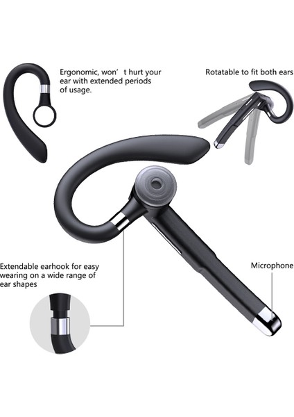 YYK-525 Basit Versiyonu Earhook Bluetooth Kulaklık Siyah (Yurt Dışından) fırsatları