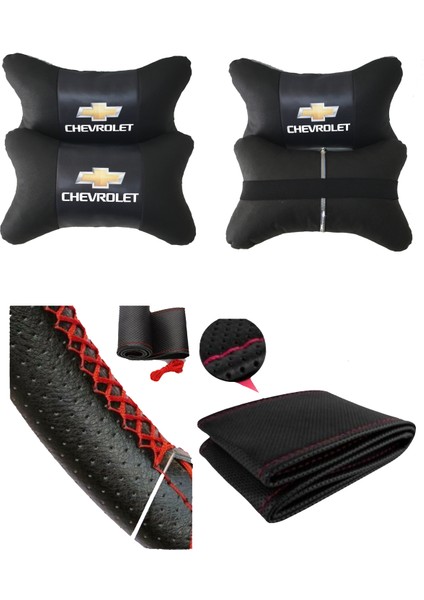 Chevrolet Cruze Dikmeli Direksiyon Kılıfı + 5D Boyun Yastığı 2'li Set