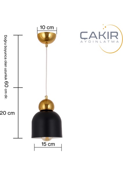 Çakır Aydınlatma Kolye Tekli Metal Sarkıt Avize