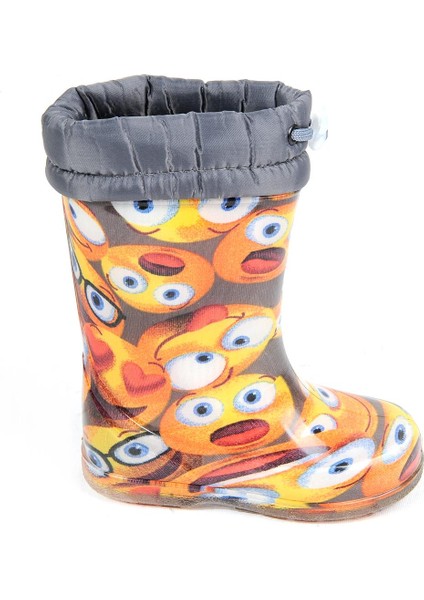 21-14 Gri Kamufılaj Kürklü Erkek Çocuk Çizme