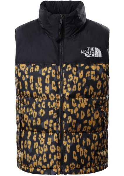 Print 1996 Retro Nuptse Kadın Yelek Sarı