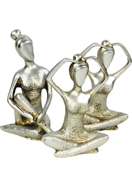 3 Lü Dekoratif Yogacı Kız Gümüş fiyatları