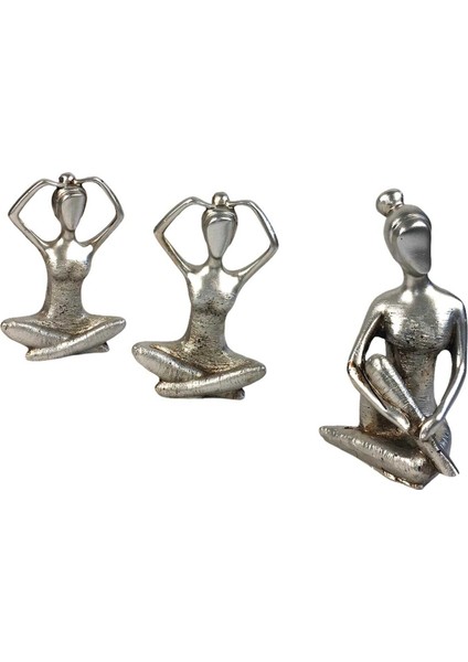 3 Lü Dekoratif Yogacı Kız Gümüş fırsatları