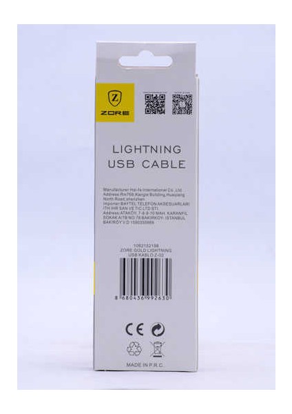 Gold Lightning USB Kablo Z-02 fiyatları