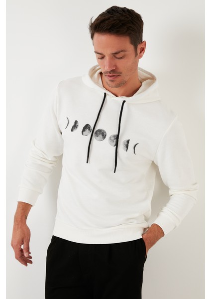 Pamuklu Baskılı Kapüşonlu Slim Fit Sweat Erkek Sweat 5905238 modelleri
