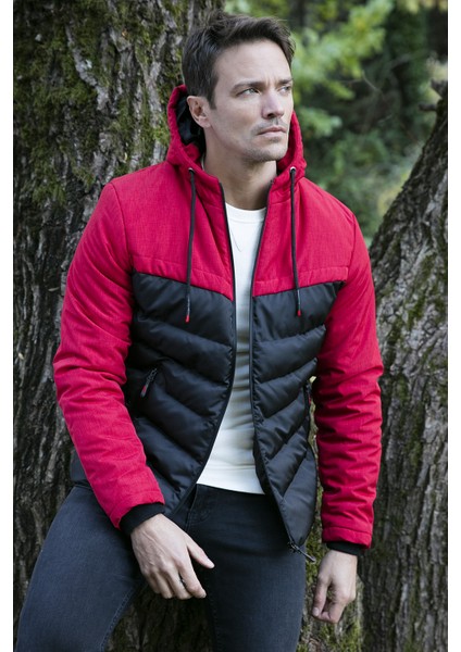 Slim Fit Kapüşonlu Cepli % 100 Pamuk Mont Erkek Mont 5712070