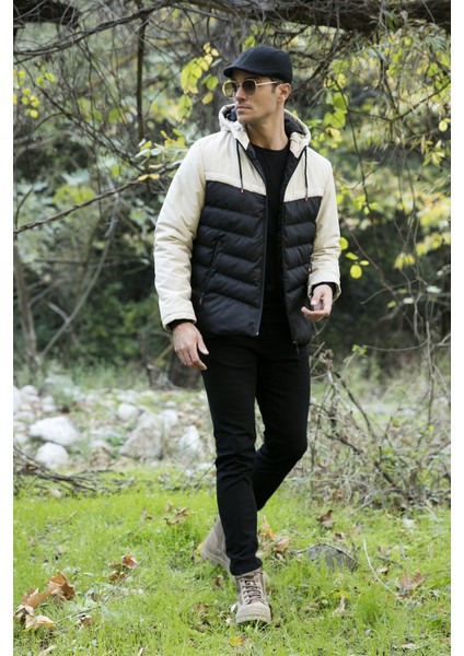 Slim Fit Kapüşonlu Cepli % 100 Pamuk Mont Erkek Mont 5712070