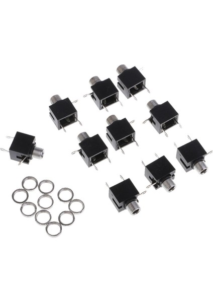 10 Adet Mp3 Kulaklık 3 Terminaller 3.5mm Mono Soket Pcb Panel Bağlayıcı (Yurt Dışından)
