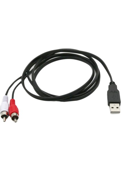 USB Bir Erkek Tak 2 Rca Dişi Kablo Ses Video Adaptörü Tv DVD Konektörü (Yurt Dışından)