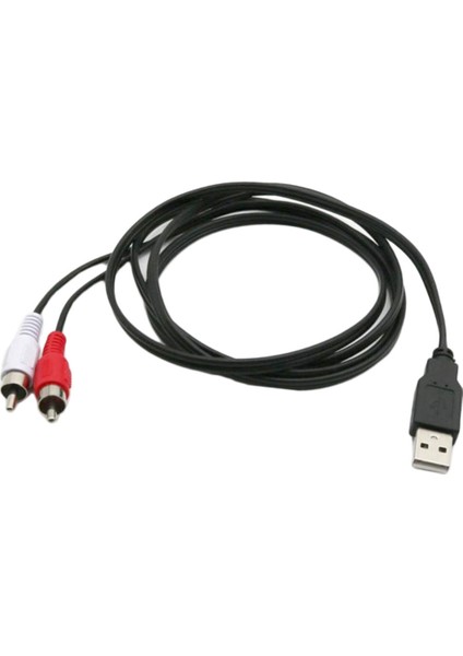 USB Bir Erkek Tak 2 Rca Dişi Kablo Ses Video Adaptörü Tv DVD Konektörü (Yurt Dışından) fırsatları