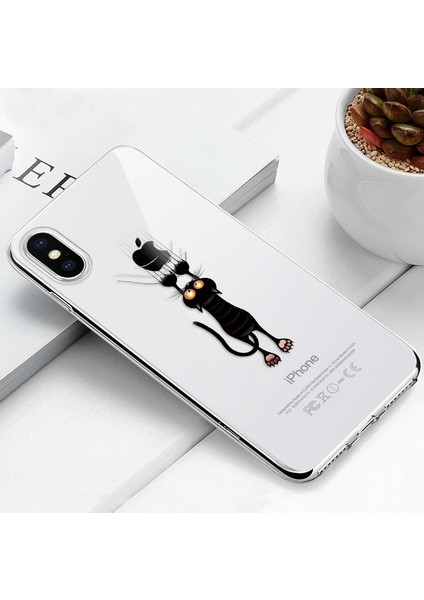 Apple iPhone 11 Pro Max 6.5 Için Kedi Kılıf Yumuşak Tasarım Karakterli