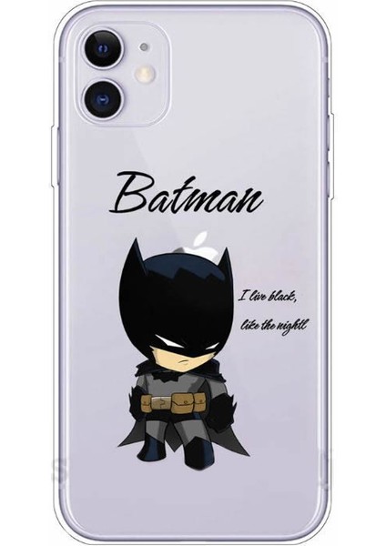 Apple iPhone 11 Pro Max Batman Kılıf Yumuşak ve Ince Tasarım Şeffaf