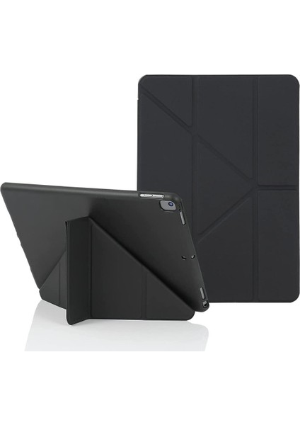 Apple iPad 9. Nesil 10.2" Kılıf Trifolding Arkası Silikon Smart A2602 A2603 A2605 A2604 Siyah fiyatları