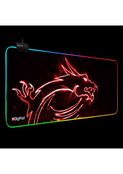 Rgb Oyuncu Mousepad Rgb Gaming Oyuncu Mouse Pad Kaymaz Taban 70 x 30 4mm Kalınlık