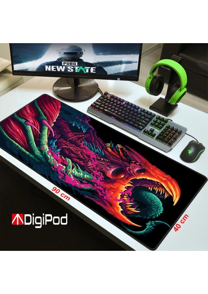 Gaming Mousepad Oyuncu Mouse Pad 90X40 Xxl Büyük Oyuncu Mousepad Kaymaz Taban Dikişli 4mm Kalınlık