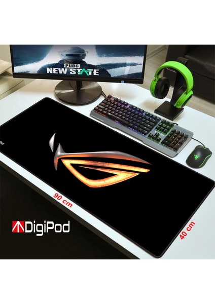 Gaming Mousepad Oyuncu Mouse Pad 90X40 Xxl Büyük Oyuncu Mousepad Kaymaz Taban Dikişli 4mm Kalınlık