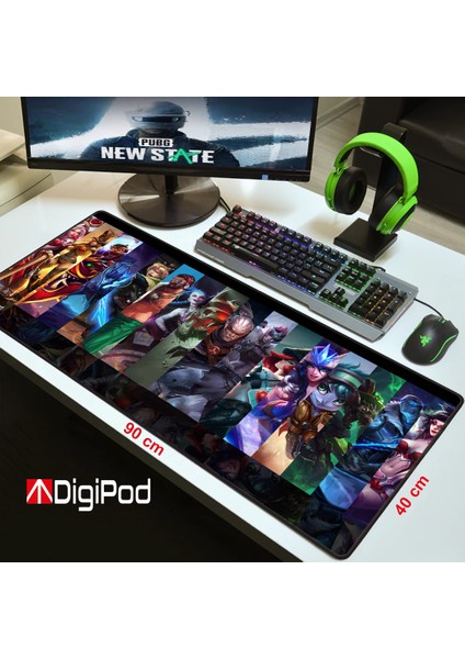 Gaming Mousepad Oyuncu Mouse Pad 90X40 Xxl Büyük Oyuncu Mousepad Kaymaz Taban Dikişli 4mm Kalınlık