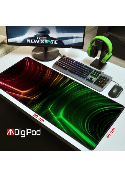 Gaming Mousepad Oyuncu Mouse Pad 90X40 Xxl Büyük Oyuncu Mousepad Kaymaz Taban Dikişli 4mm Kalınlık