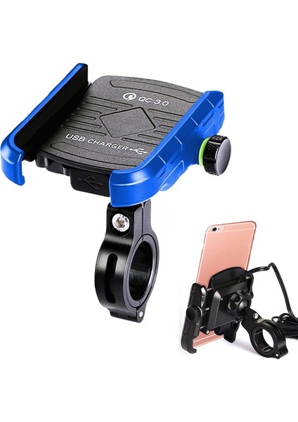 Motosikletler / Bisiklet USB Şarj Cihazı Qc 3.0 6-9 cm Cihaz Için Hızlı Şarj Braketi (Yurt Dışından)