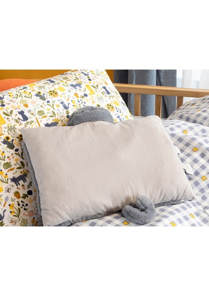 Cat Polyester Dekoratif Yastık 41 x 40 cm Gri Kedi Uyku ve Oyun Arkadaşı
