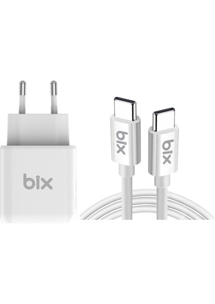 BX-PD25TA 25W Pd Hızlı Şarj Adaptörü + Type-C’den Type-C’ye Kablo.