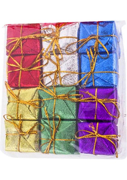 Yılbaşı Hediye Paketi Renkli Ağaç Süsü 3 cm 12 Li