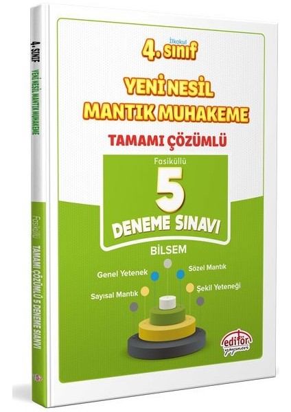 Editör Yayınları 4. Sınıf Yeni Nesil Mantık Muhakeme Bilsem Tamamı Çözümlü 5 Deneme