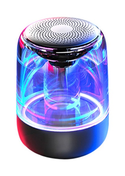 Kablosuz Bluetooth Hoparlör Subwoofer Taşınabilir Renkli Aydınlatma Araba Kristal Cam (Yurt Dışından)