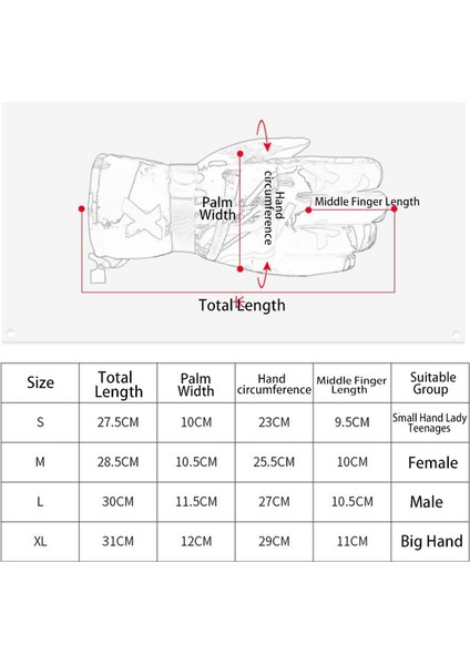 Açık Hava Eldivenleri Unisex Sıcaklık Rüzgar Geçirmez Su Geçirmez Eldivenler, Ekrana Dokunabilir Bisiklet Sporları Kayak Pamuklu Eldivenler (Yurt Dışından)