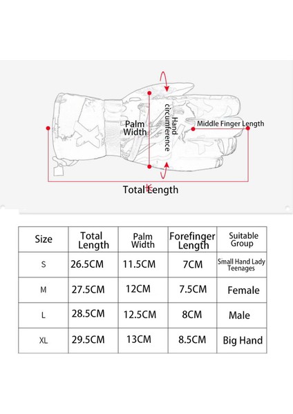 Kalın Üç Parmaklı Kayak Eldivenleri Rüzgar Geçirmez ve Su Geçirmez Eldivenler Erkekler ve Kadınlar Açık Bisiklet Dağcılık Eldivenleri (Yurt Dışından)