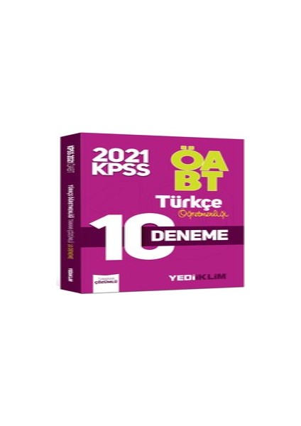 Yediiklim Yayınları 2021 ÖABT Türkçe Öğretmenliği Tamamı Çözümlü 10 Deneme