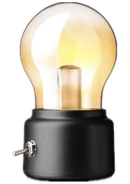 Yaratıcı Retro Şarj USB Başucu Atmosfer Mutfak Dolabı Gece Lambası (Siyah) (Yurt Dışından)