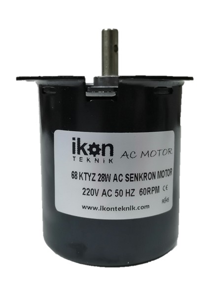 Ikon Teknik 60 Rpm 28W 68KTYZ Ac Senkron Motor, Dakikada 60 Tur Çevirme Mo...