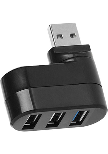 180 ° Dönebilen USB 3.0 USB 3.0 / 2.0 Adaptörü Hub 3 USB Bağlantı Noktası Splitter Siyah (Yurt Dışından)