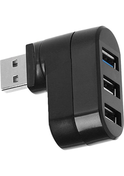 180 ° Dönebilen USB 3.0 USB 3.0 / 2.0 Adaptörü Hub 3 USB Bağlantı Noktası Splitter Siyah (Yurt Dışından)