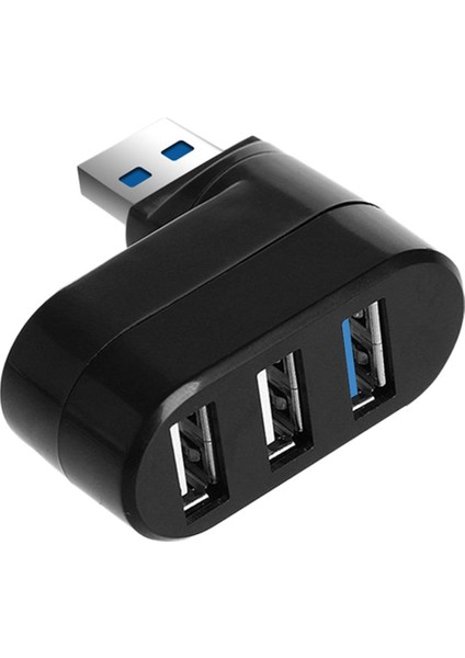 180 ° Dönebilen USB 3.0 USB 3.0 / 2.0 Adaptörü Hub 3 USB Bağlantı Noktası Splitter Siyah (Yurt Dışından)