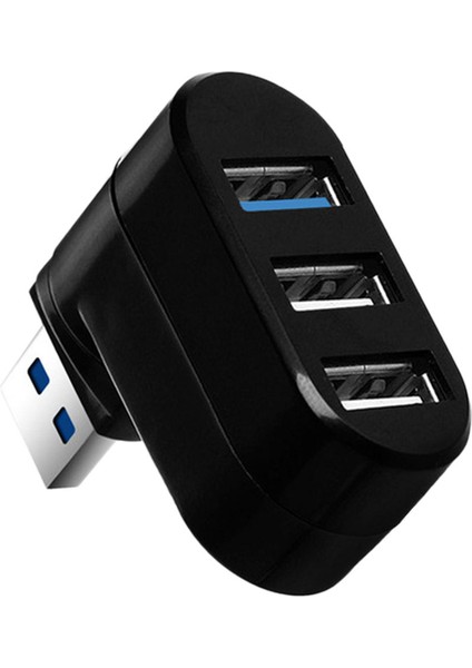 180 ° Dönebilen USB 3.0 USB 3.0 / 2.0 Adaptörü Hub 3 USB Bağlantı Noktası Splitter Siyah (Yurt Dışından)