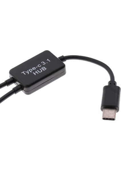 2 In 1 Tip C Için Çift USB Adaptörü Güç Şarj Cihazı Otg Kablosu Ayırıcı Adaptörü (Yurt Dışından)