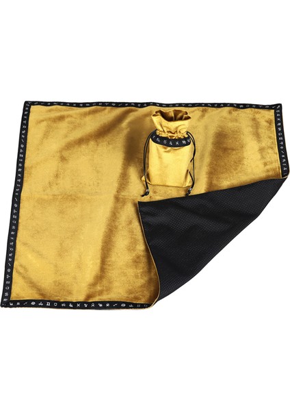 Büyük 26X26 "sunak Tarot Masa Örtüsü Astroloji Işlemeli Kadife Kaymaz Masa Örtüsü Tarot Kılıfı ile Altın + Masa Örtüsü C (Yurt Dışından)
