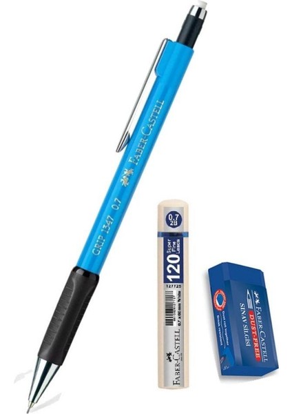 Grip 1347 Uçlu Kalem Açık Mavi 0.7 mm + Uç + Sınav Silgisi