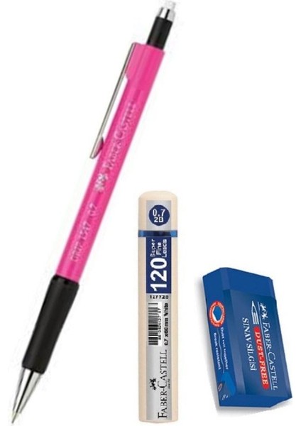 Grip 1347 Uçlu Kalem Pembe 0.7 mm + Uç + Sınav Silgisi