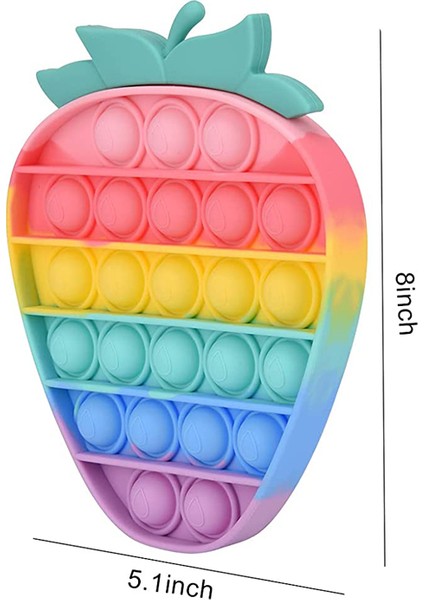 2 Adet Büyük Boy Gökkuşağı Kalp Pop Pastel