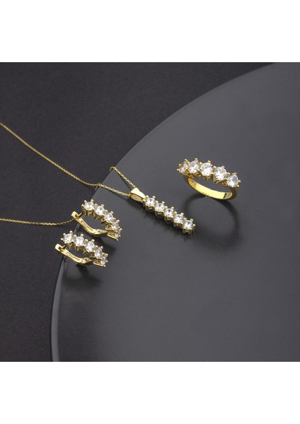 925 Ayar Gümüş Beş Taş Takı Seti fiyatları