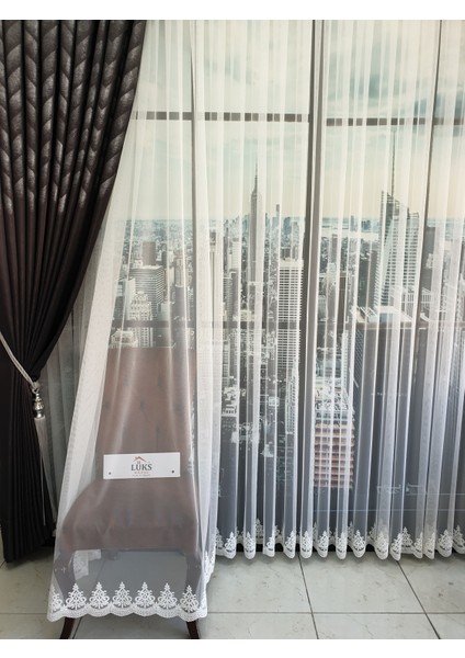 Lüks Grek Etek Tül Perde Desen 8 Yüksek Kalite - Sık Pile 1e3 .en 260 , Boy 265 fırsatları