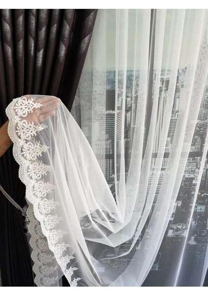 Lüks Grek Etek Tül Perde Desen 8 Yüksek Kalite - Sık Pile 1e3 .en 260 , Boy 265 indirimleri