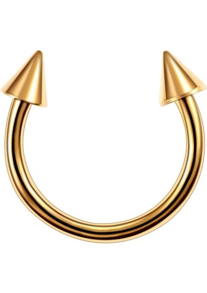 Cerrahi Çelik Gold Spayk Piercing-Tragus, Helix, Halka Çapı 6mm-1 adet